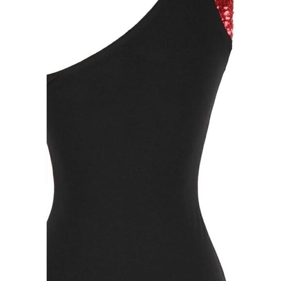 One Shoulder Formal Column Sequin Long Evening Gown Maxi Dress SIZE L NWT - Picture 4 of 16